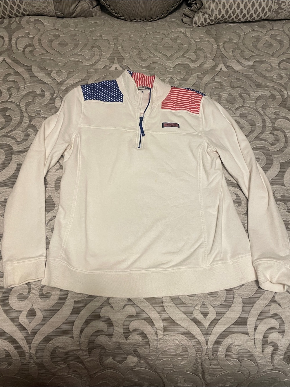 Vineyard Vines Res White Blue Pullover Size Large